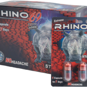 Rhino 69 60000 Double - Men’s Wellness Supplement (40 Pills)